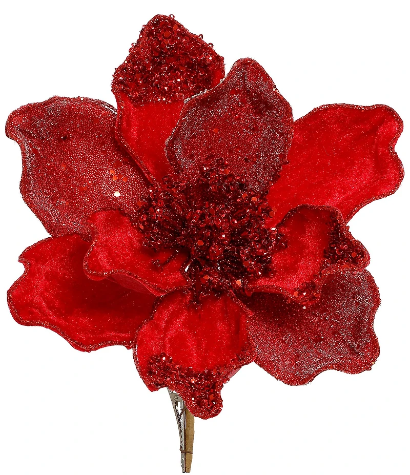 Mark Roberts Holiday Collection Magnolia Flower Clip-on Pick, Set of 12