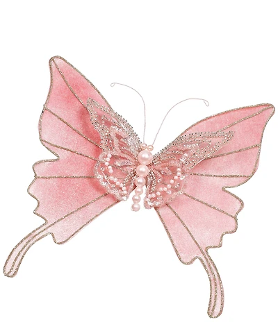 Mark Roberts Holiday Collection Pink Festive Butterfly Clip Set Of 6