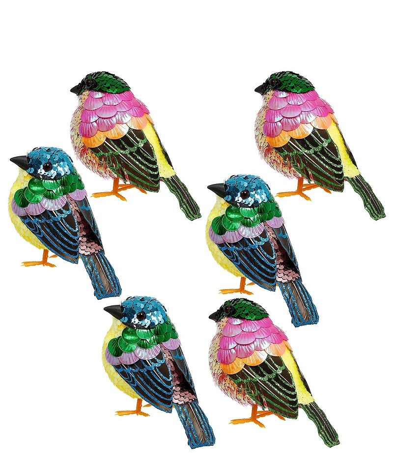 Mark Roberts Holiday Collection Sequined Bird, Large, Set of 6
