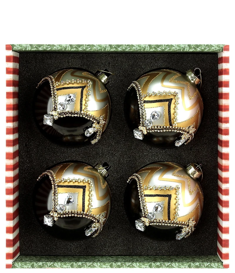 Mark Roberts Jeweled Chevron Ornament, Box Of 4