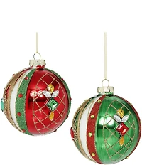 Mark Roberts Jeweled Harlequin Ball Ornament, Set of 6