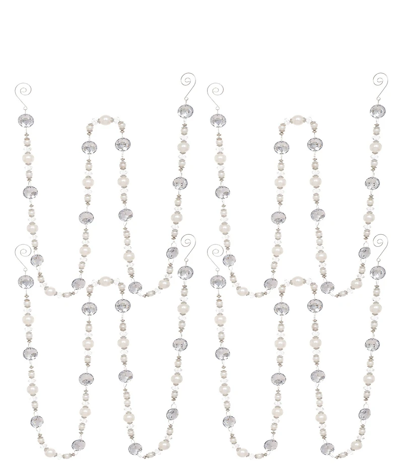 Mark Roberts Jeweled Pearl Bead Garland Set Of 4