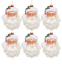 Mark Roberts Jolly Santa Head Ornament Set of 6