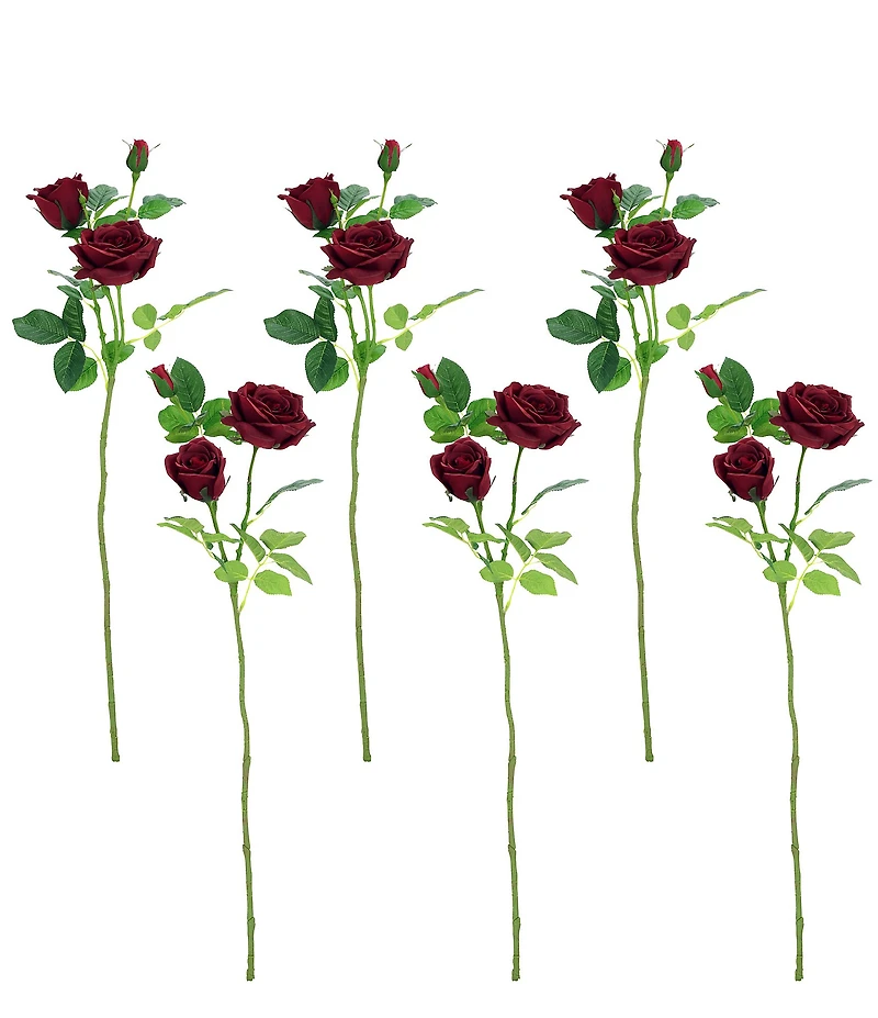 Mark Roberts Luscious Garden Rose Natural Touch Stems, Boxed Set of 6