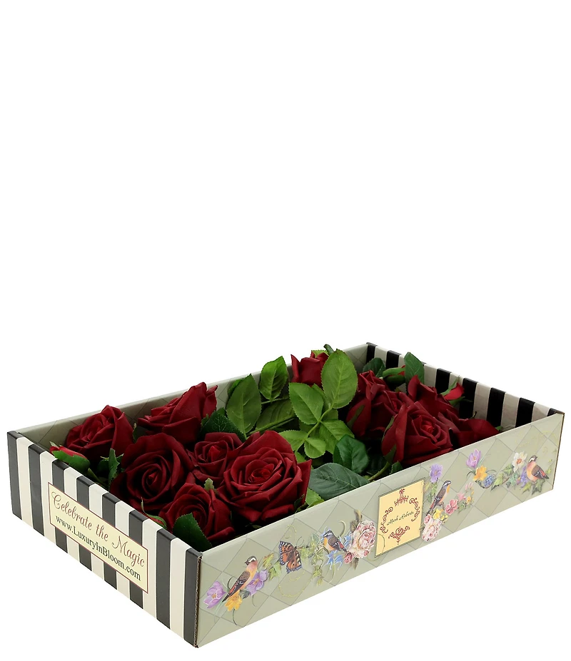 Mark Roberts Luscious Garden Rose Natural Touch Stems, Boxed Set of 6