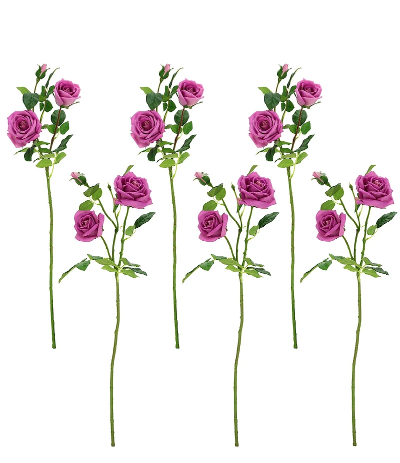 Mark Roberts Luscious Garden Rose Natural Touch Stems, Boxed Set of 6