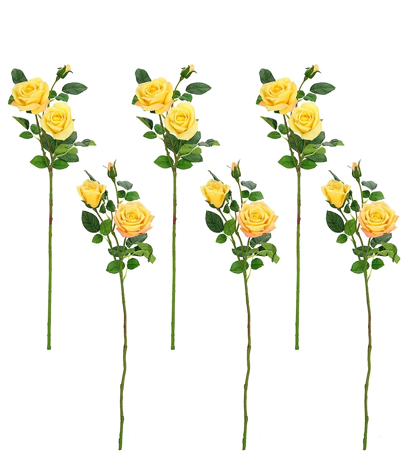 Mark Roberts Luscious Garden Rose Natural Touch Stems, Boxed Set of 6