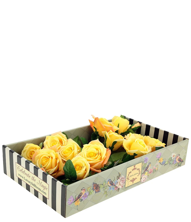 Mark Roberts Luscious Garden Rose Natural Touch Stems, Boxed Set of 6