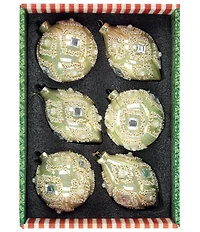 Mark Roberts Pearl Bead Diamond Ornament, Box Of 6