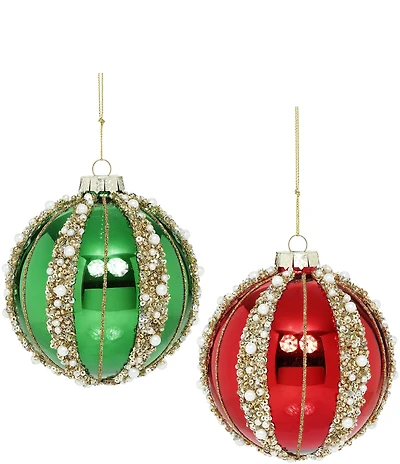 Mark Roberts Pearl Beaded Ball Ornament, Set of 6
