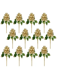 Mark Roberts Pod Berry Cluster Gold Pick Set Of 12
