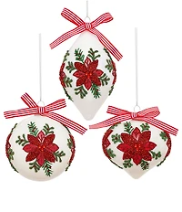Mark Roberts Poinsettia Bow Ornament Box Of 6
