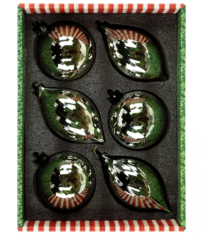 Mark Roberts Reflective Drop Ornament Box of 6