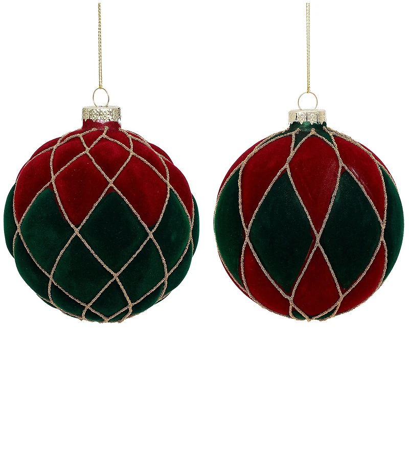 Mark Roberts Regal Diamond Velvet Ornament, Box Of 6