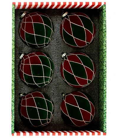 Mark Roberts Regal Diamond Velvet Ornament, Box Of 6
