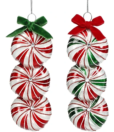 Mark Roberts Ribboned Peppermint Ornament, Set of 6