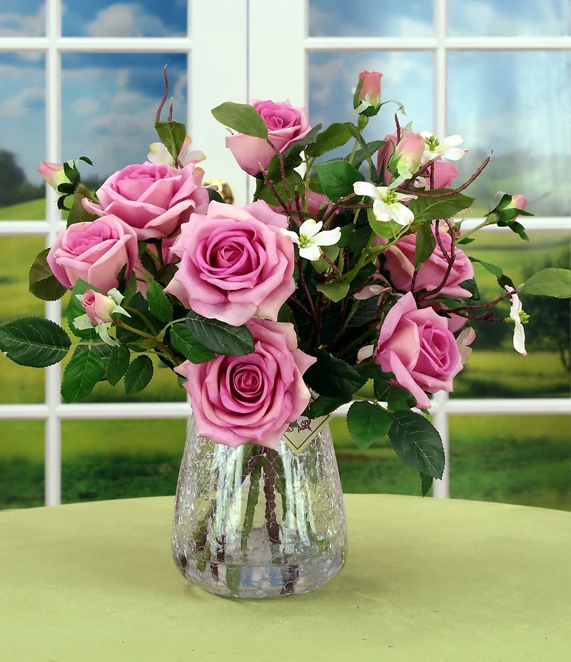 Mark Roberts Roses in Crackle Vase