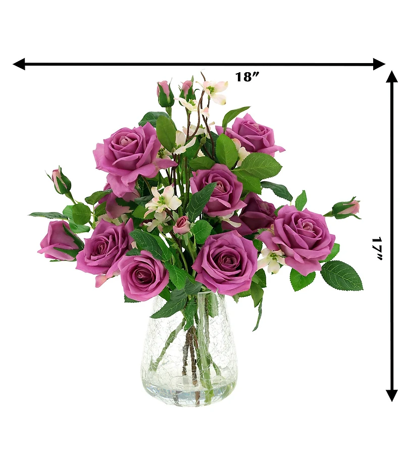 Mark Roberts Roses in Crackle Vase