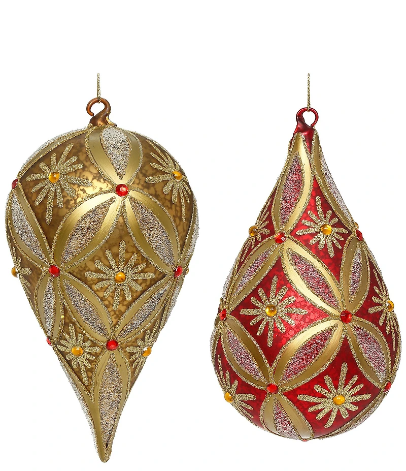 Mark Roberts Snowflake Teardrop Ornament, Box Of 4