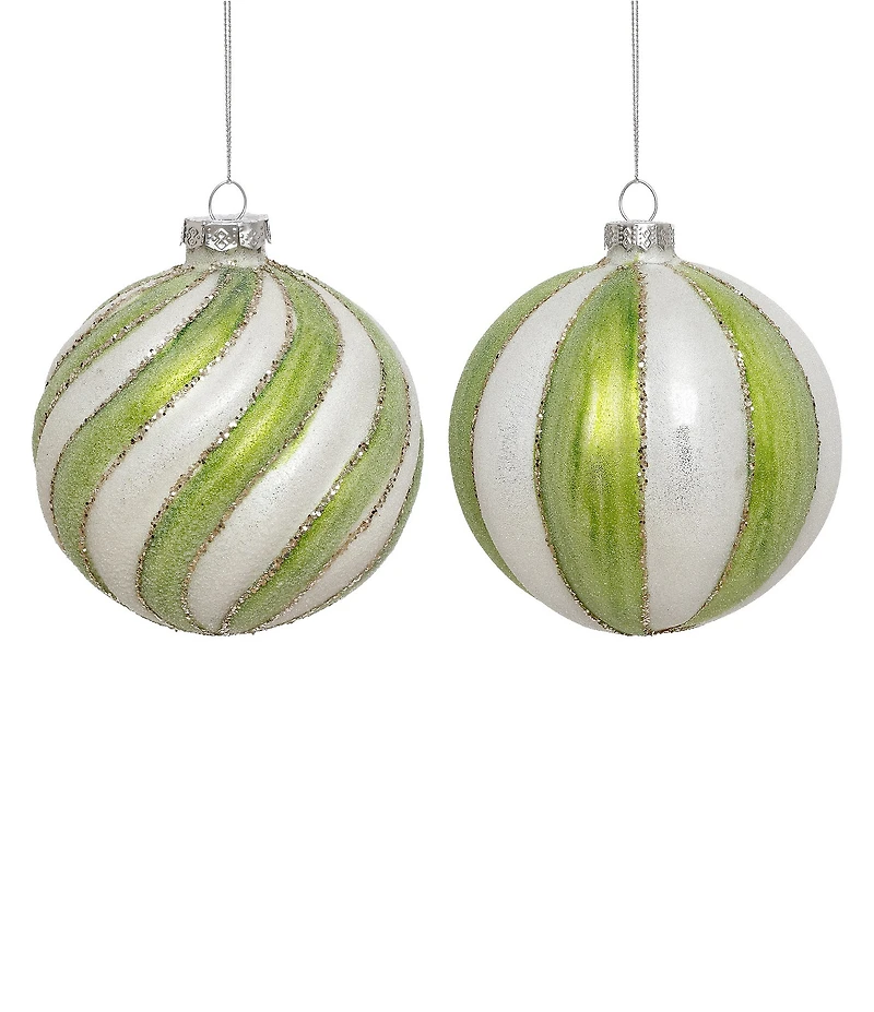 Mark Roberts Spiraled Glitter Ornament Box Of 6