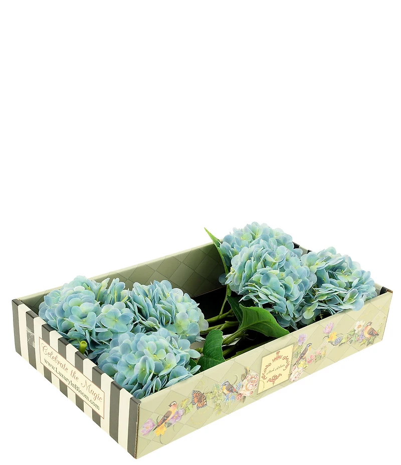 Mark Roberts Vibrant Hydrangea Natural Touch Stems, Boxed Set of 6
