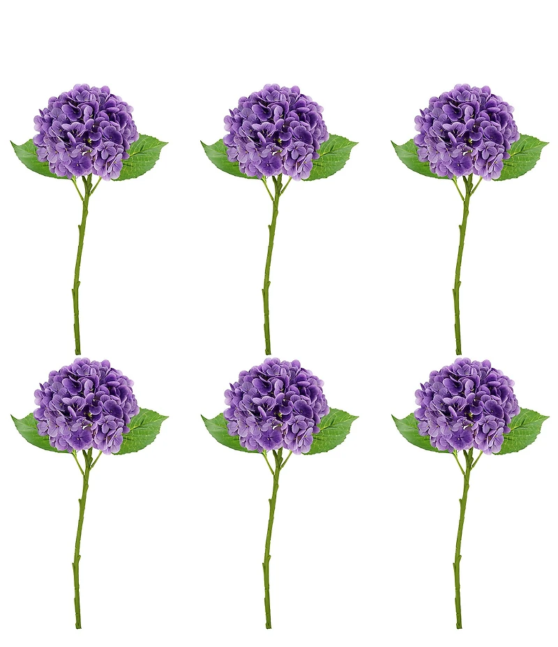 Mark Roberts Vibrant Hydrangea Natural Touch Stems, Boxed Set of 6