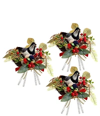 Mark Roberts Whimsical Bird Nest Ornament Set Of 3