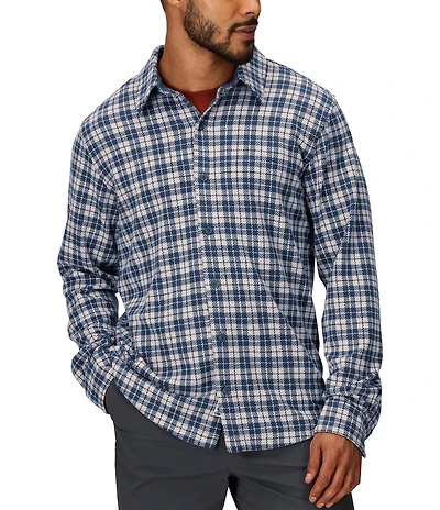 Marmot Alpine Haven Knit Flannel Mini Plaid Long Sleeve Woven Shirt