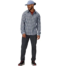 Marmot Alpine Haven Knit Flannel Mini Plaid Long Sleeve Woven Shirt