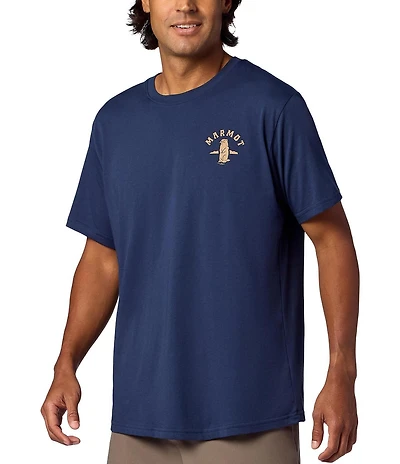 Marmot Circle Critter Graphic Stretch Short Sleeve Ribbed Crew Neck T-Shirt