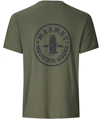 Marmot Circle Critter Graphic Stretch Short Sleeve Ribbed Crew Neck T-Shirt