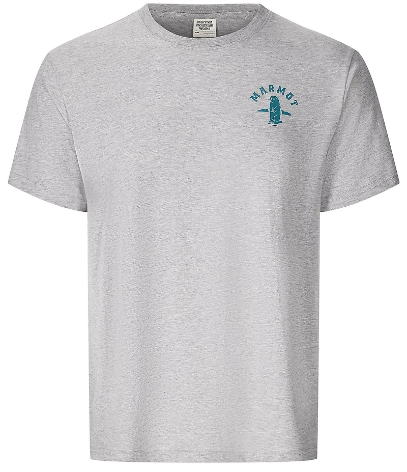 Marmot Circle Critter Graphic Stretch Short Sleeve Ribbed Crew Neck T-Shirt