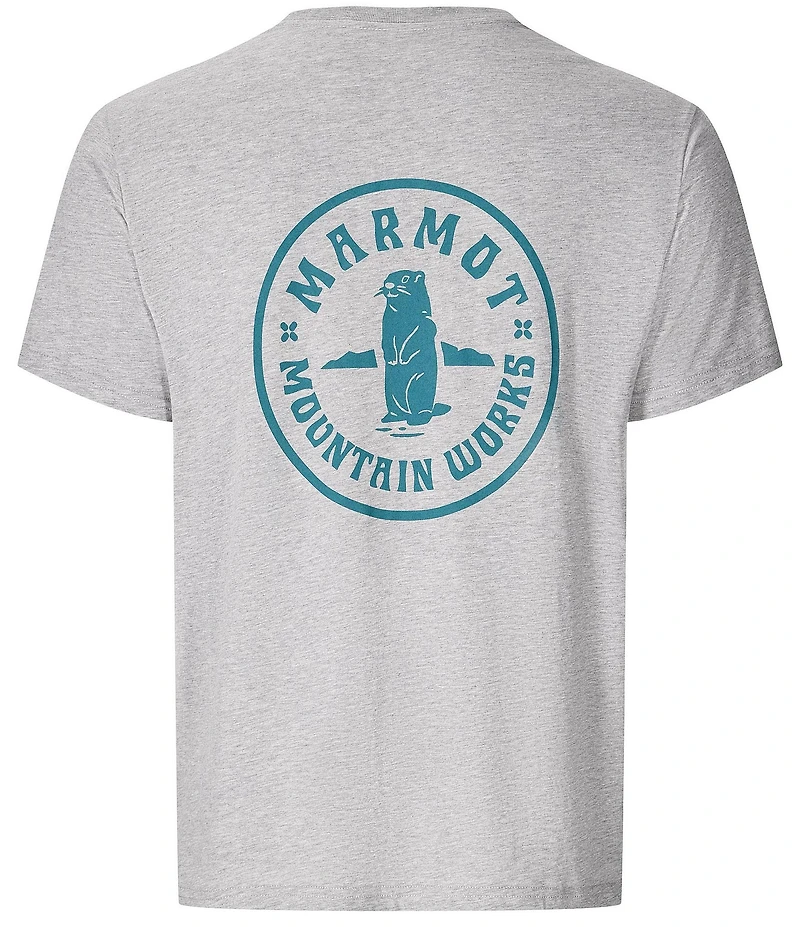 Marmot Circle Critter Graphic Stretch Short Sleeve Ribbed Crew Neck T-Shirt