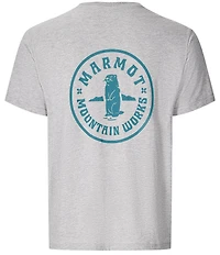 Marmot Circle Critter Graphic Stretch Short Sleeve Ribbed Crew Neck T-Shirt