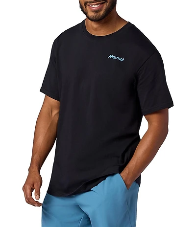 Marmot For Life Short Graphic Ribbed Crew Neck Sleeve T-Shirt