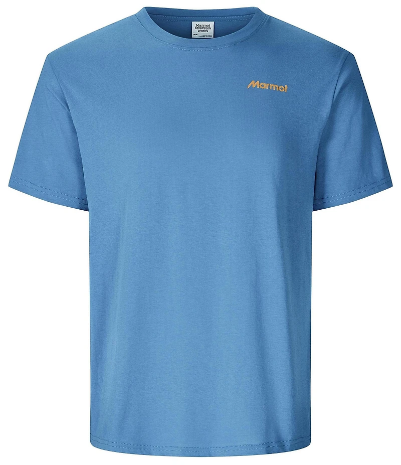 Marmot For Life Short Graphic Ribbed Crew Neck Sleeve T-Shirt