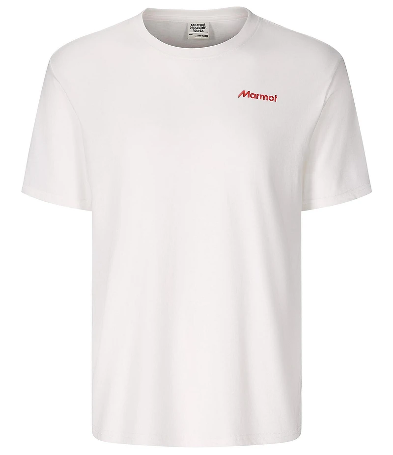 Marmot For Life Short Graphic Ribbed Crew Neck Sleeve T-Shirt