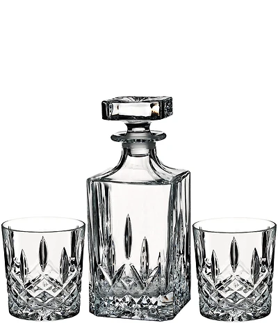 Marquis by Waterford Markham Crystalline Square Decanter & Double Old Fashioned Bar Set