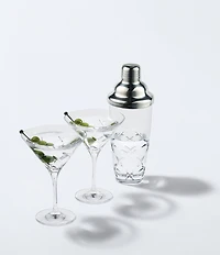 Marquis by Waterford Riverdale Collection Crystal Cocktail Shaker & 2 Glass, Set of 3