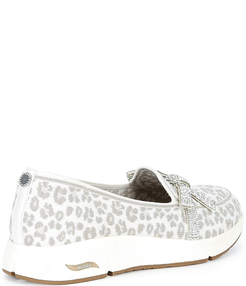 Skechers x Martha Stewart Women's Arch Fit Living Leopard Bow Skimmer Flats