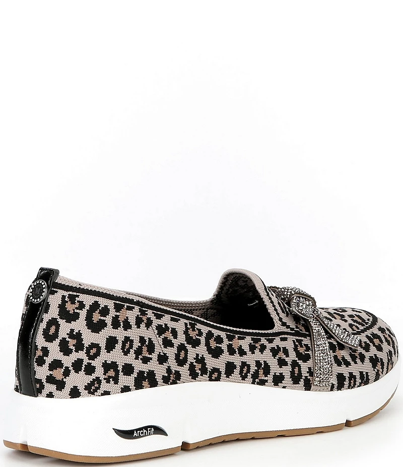 Skechers x Martha Stewart Women's Arch Fit Living Leopard Bow Skimmer Flats