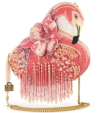 Mary Frances A Leg To Stand On Flamingo Beaded Crossbody Bag