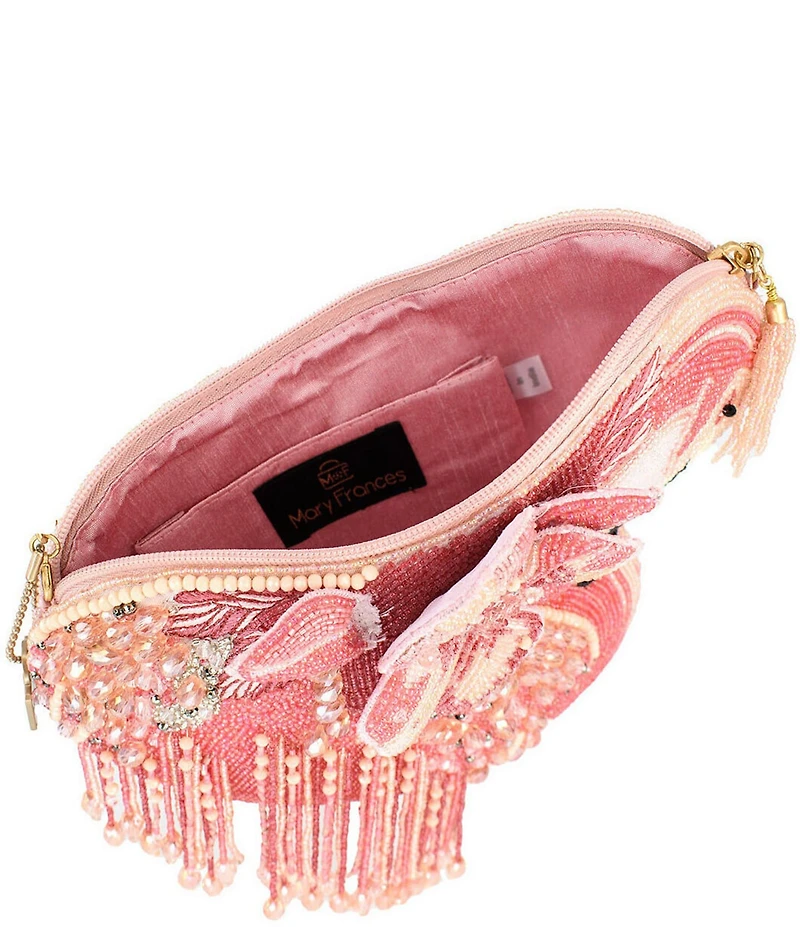 Mary Frances A Leg To Stand On Flamingo Beaded Crossbody Bag
