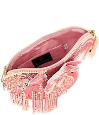 Mary Frances A Leg To Stand On Flamingo Beaded Crossbody Bag