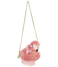 Mary Frances A Leg To Stand On Flamingo Beaded Crossbody Bag