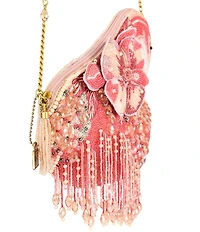 Mary Frances A Leg To Stand On Flamingo Beaded Crossbody Bag
