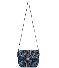 Mary Frances Alchemy Beaded Butterfly Floral Crossbody Bag