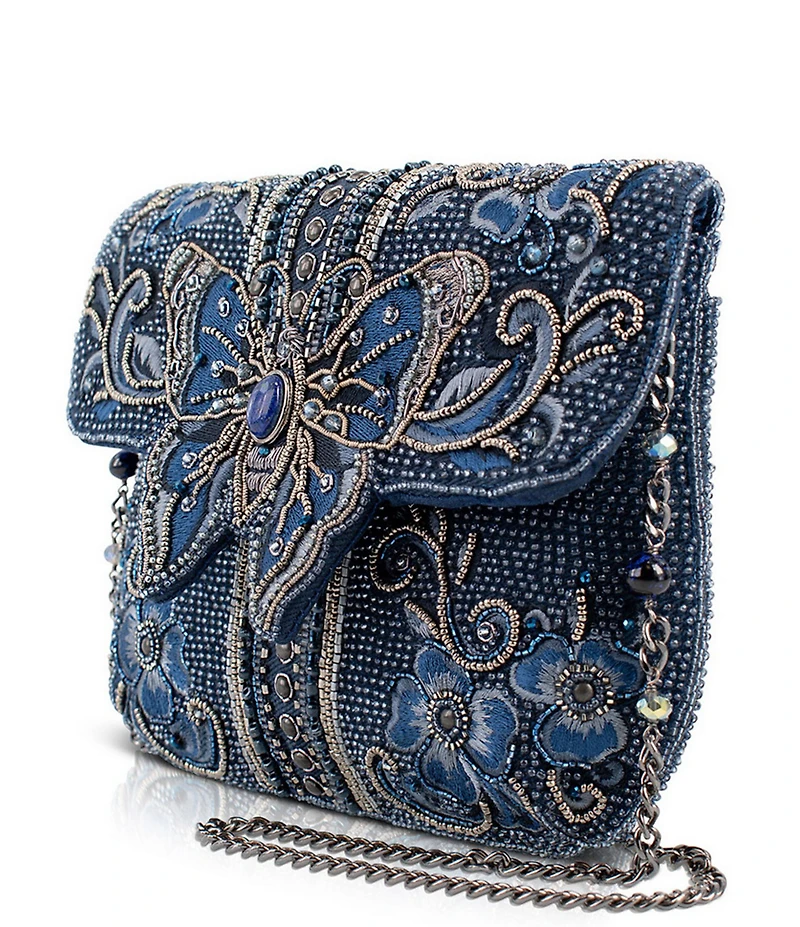 Mary Frances Alchemy Beaded Butterfly Floral Crossbody Bag