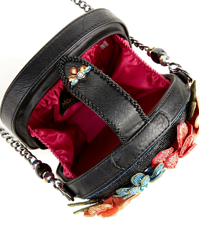 Mary Frances Bella Noche Beaded Rhinestoned Skull Crossbody Bag