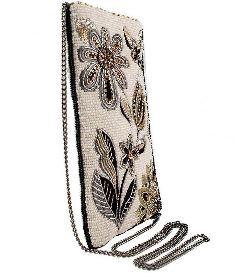 Mary Frances Breezy Beaded Embroidered Floral Crossbody Phone Bag